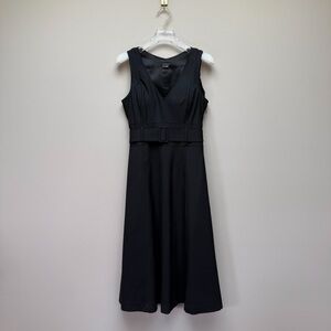 Theory Belted Fit & Flare Dress | Black | Size 4